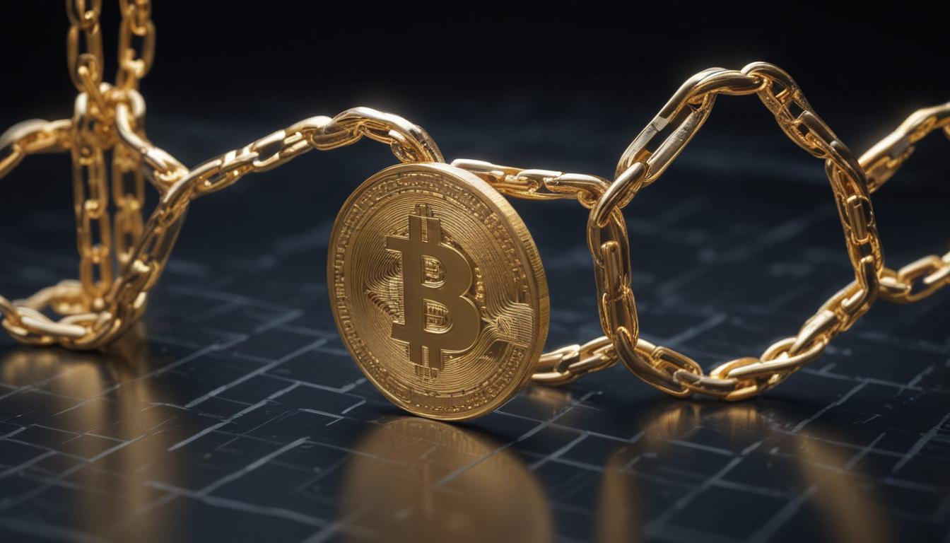 Illustration of blockchain technology with interconnected blocks and network nodes, representing its distributed and secure nature.
