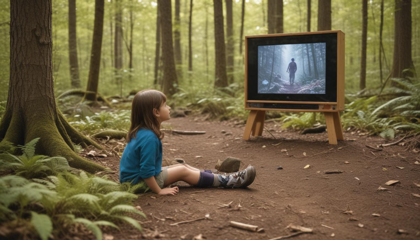 Children engaging in outdoor education activities in a natural setting