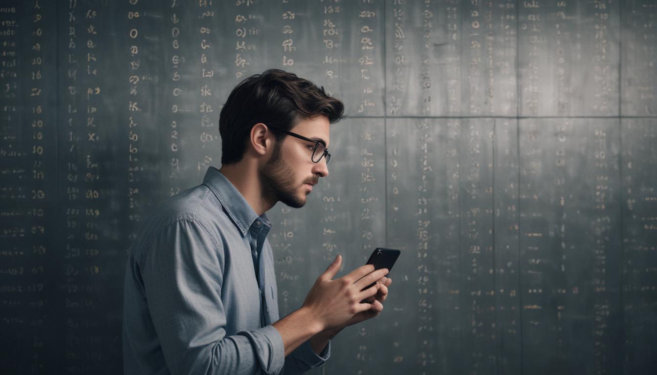 A software engineer working diligently on a computer, surrounded by code on multiple screens, representing problem-solving and focus.