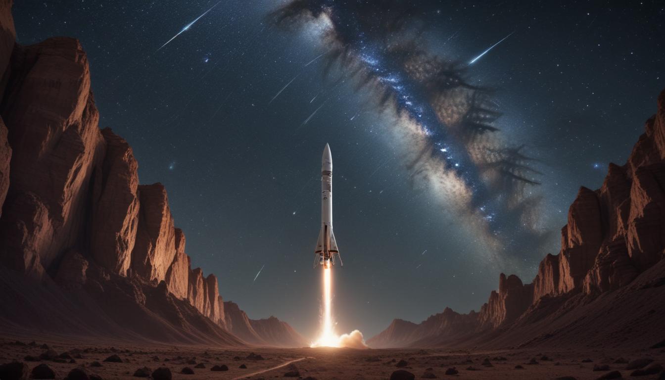 Spaceship launching into space