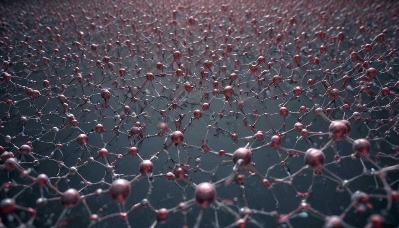 A microscopic view of nanotechnology at work, depicting tiny structures and advanced materials.