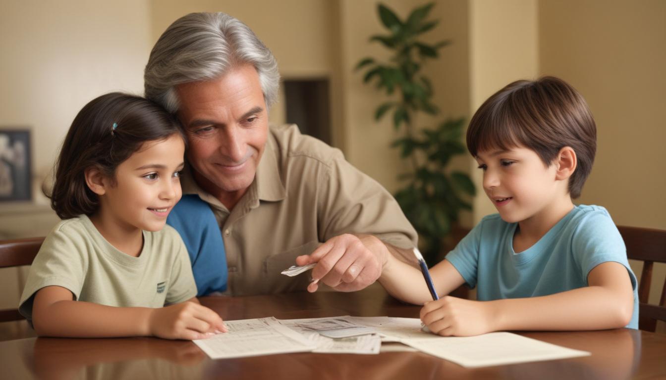 A family using a laptop together, illustrating the concept of planning for a child's financial future with a custodial account.