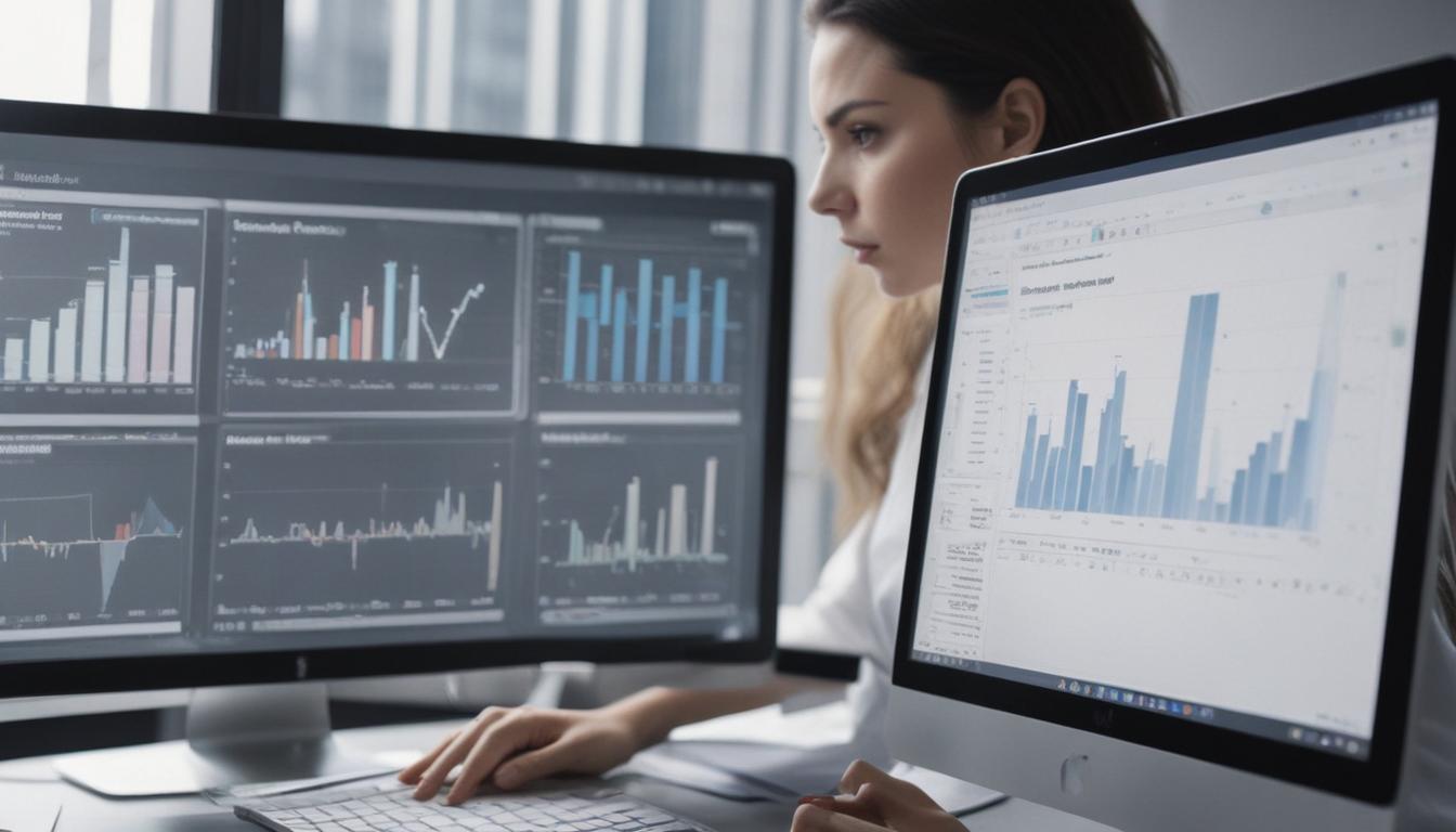 Graph showing data points and analysis, with the text 'Unlock Growth with Data Analytics'